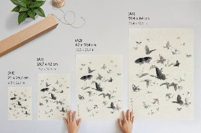 Retro plakát Hokusai pillangói és molyai