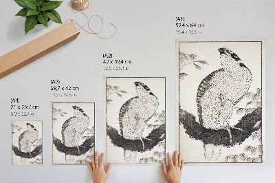 Retro plakát Katsushika Hokusai Madara a Vázlatok Albumából (1814), régi japán fametszet
