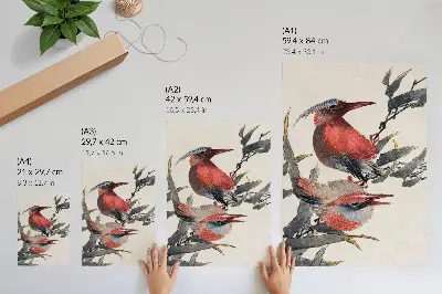 Poszter nyomtatás Katsushika Hokusai Madarak a Vázlatok Albumából (1814) című műve, régi japán fametszet