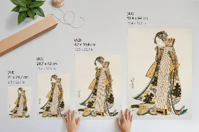 Poszter nyomtatás japán Hokusai stílusú vintage ukiyo-e alkotás