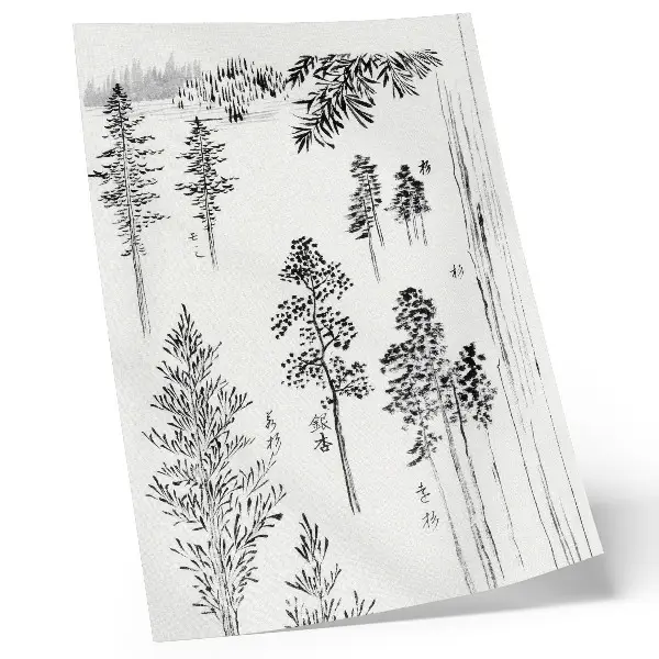 Hokusai fenyői – vintage japán fametszet retro plakát