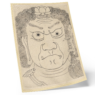 Poszter nyomtatás Fudō Myōō maszk, Katsushika Hokusai Iskola
