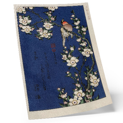 Poszter Katsushika Hokusai (1760-1849), Robin cseresznyevirág ágon