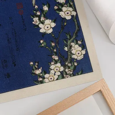 Poszter Katsushika Hokusai (1760-1849) Robin cseresznyevirág ágon kivitelben