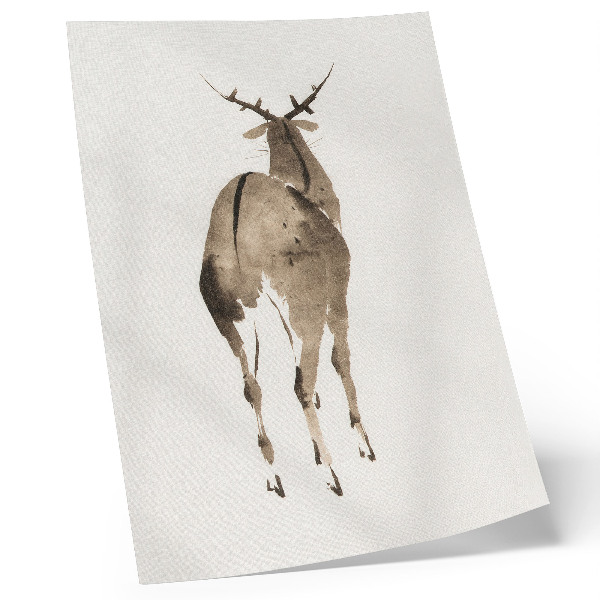 Retro plakát Katsushiki Hokusai's Deer (1904), vintage állat illusztráció