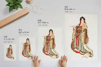 Poszter nyomtatás Hokusai Katsushika: Benten, a szerelem istennője (18.–19. század), kőkorszaki japán női illusztráció