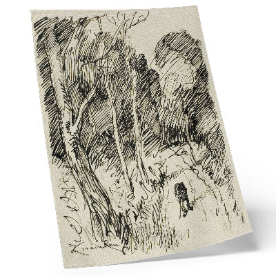 Poszter nyomtatás Erdei tájkép egy csavargóval, Théophile-Alexandre Pierre Steinlen