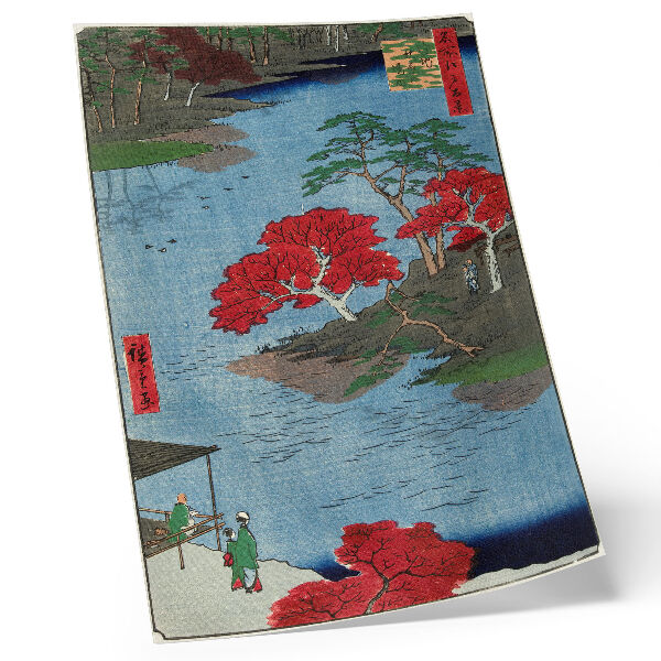 Poszter Ősz az Akiba templomban Ukidzsiben (1857) – antik japán nyomatok Utagawa Hiroshige alkotásaiból