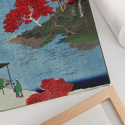 Poszter Ősz az Akiba templomban Ukidzsiben 1857 antik japán nyomat Utagawa Hiroshige alkotásaiból