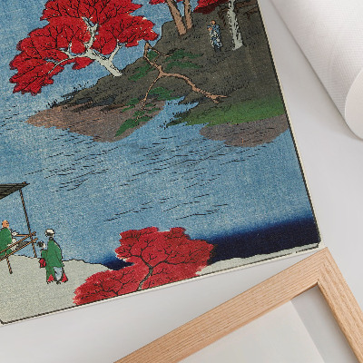 Poszter Ősz az Akiba templomban Ukidzsiben (1857) – antik japán nyomatok Utagawa Hiroshige alkotásaiból