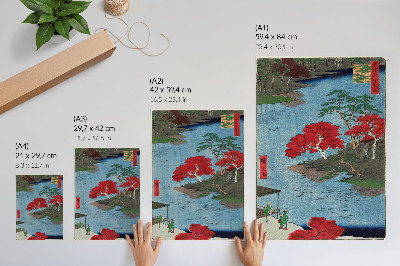 Poszter Ősz az Akiba templomban Ukidzsiben (1857) – antik japán nyomatok Utagawa Hiroshige alkotásaiból