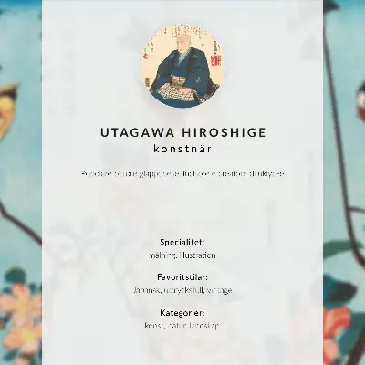Retro plakát páva és pünkösdi rózsák Utagawa Hiroshige vintage japán fametszetével