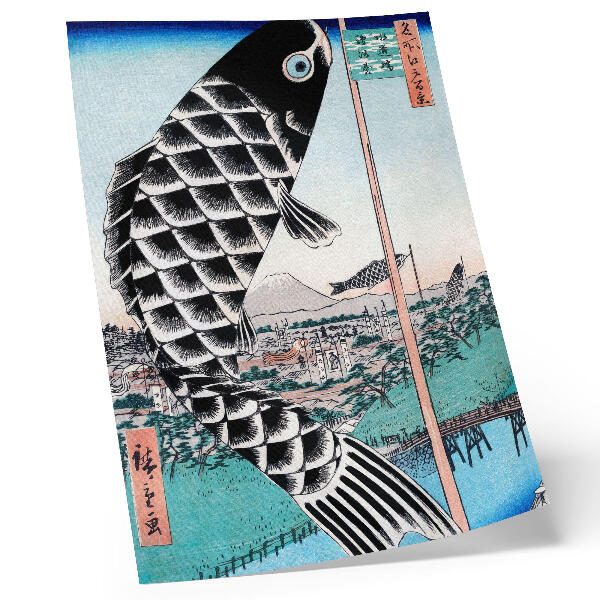 Poszter nyomtatás Utagawa Hiroshige Suidobashi és Surugadai hídja (1857)