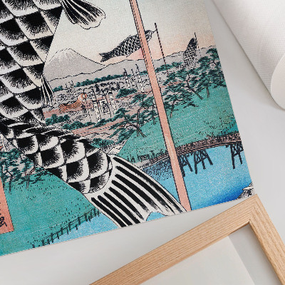 Poszter nyomtatás Utagawa Hiroshige Suidobashi és Surugadai hídja (1857)