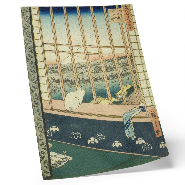Poszter nyomtatás Aszakusai rizsföldek és a Torinomachi Fesztivál Hiroshige Edo száz híres látképe című sorozatából