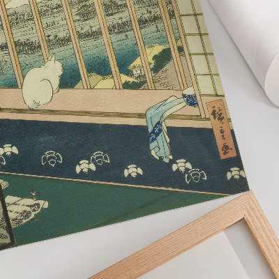 Poszter nyomtatás Aszakusai rizsföldek és a Torinomachi Fesztivál Hiroshige Edo száz híres látképe című sorozatából