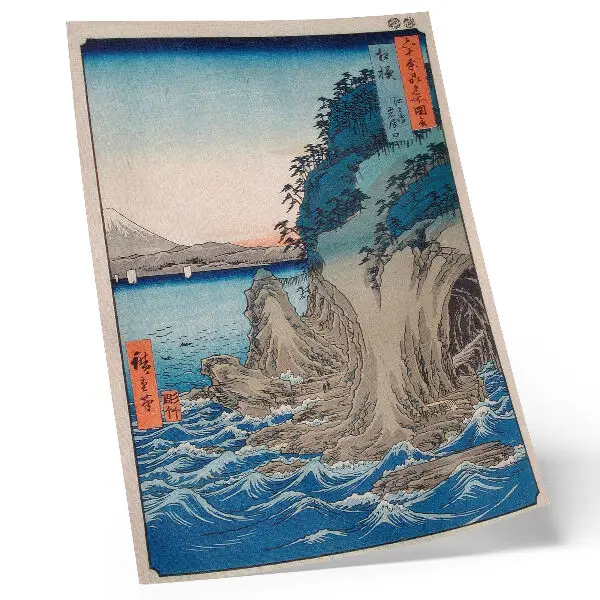 Poszter nyomtatás Utagawa Hiroshige: Barlang bejárata Enoshima szigetén, Sagami tartományban 15. sz. műve