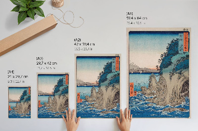 Poszter nyomtatás Barlang bejárata Enoshima szigetén, Sagami tartományban, sz. 15, Utagawa Hiroshige