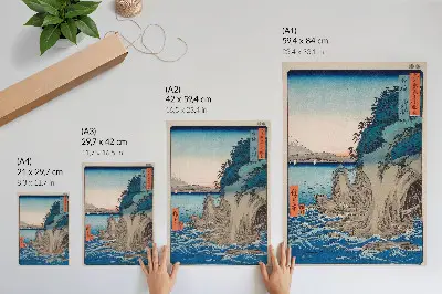 Poszter nyomtatás Utagawa Hiroshige: Barlang bejárata Enoshima szigetén, Sagami tartományban 15. sz. műve