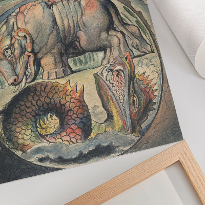 Poszter Behemót és Leviatán (William Blake nyomán)
