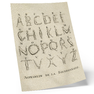 Poszter nyomtatás A meztelen ábécé; Bourbonnoise ábécé (1790)