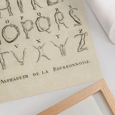 Poszter nyomtatás A meztelen ábécé és Bourbonnoise ábécé (1790)