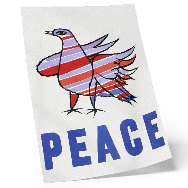 McCarthy Peace 1968 retro plakát, Ben Shahn madaras kivitelben