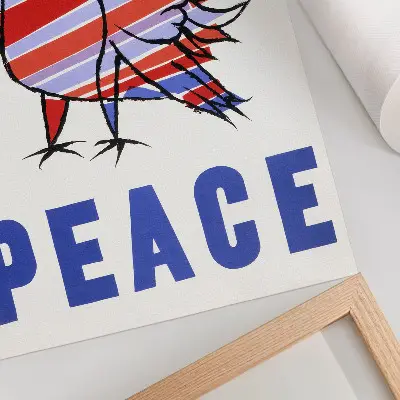 McCarthy Peace 1968 retro plakát, Ben Shahn madaras kivitelben