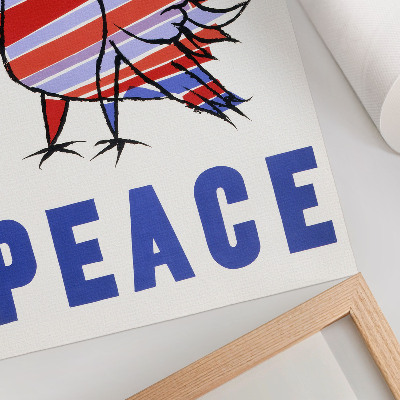 Retro plakát McCarthy Peace (1968) madárral, Ben Shahn