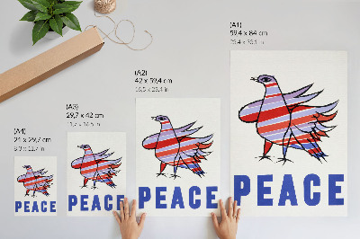 Retro plakát McCarthy Peace (1968) madárral, Ben Shahn
