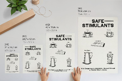 Retro plakát Biztonságos stimulánsok a Dominion Tudományos Felszívódási Bizottság által