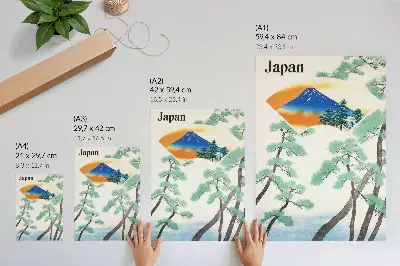 Retro plakát a japán kormányvasút utazásai (1930) vintage illusztrációval