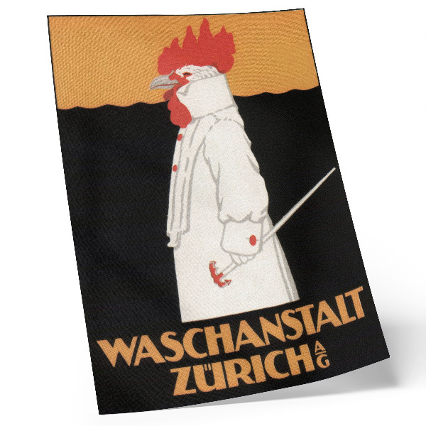 Retro plakát Waschanstalt Zurich (1905), Robert Hardmeyer történelmi reklámplakátja