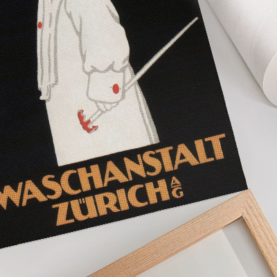 Retro plakát Waschanstalt Zurich (1905), Robert Hardmeyer történelmi reklámplakátja
