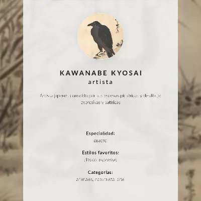 Kawanabe Kyosai: Macska békát fog retro plakát
