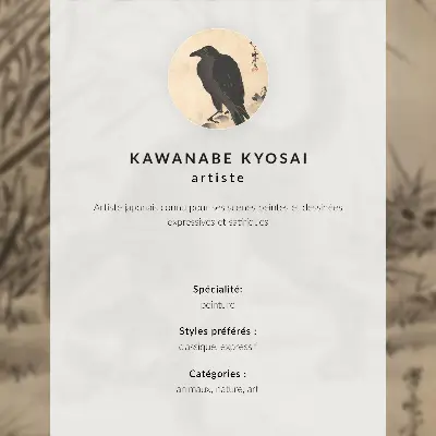 Kawanabe Kyosai: Macska békát fog retro plakát