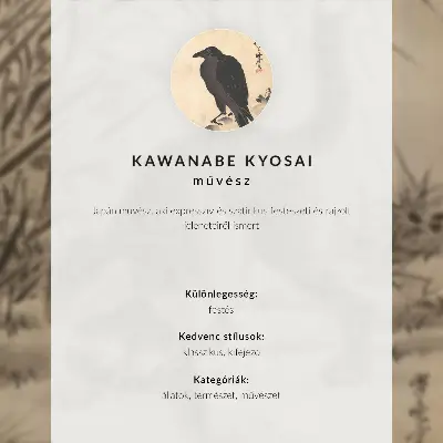 Kawanabe Kyosai: Macska békát fog retro plakát
