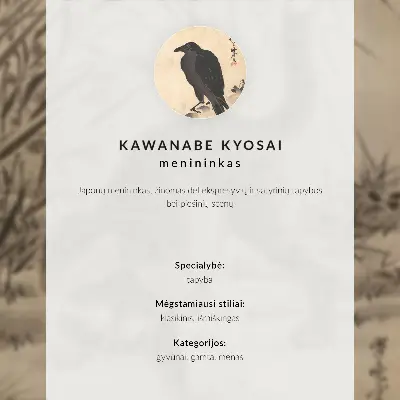 Kawanabe Kyosai: Macska békát fog retro plakát