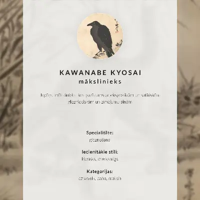 Kawanabe Kyosai: Macska békát fog retro plakát
