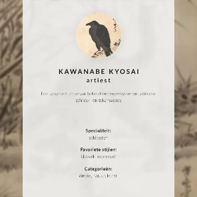 Kawanabe Kyosai: Macska békát fog retro plakát