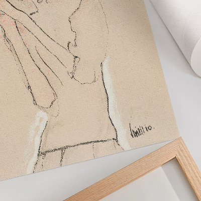 Retro plakát Egon Schiele Női portréja (1910) – női vonalrajz a MET gyűjteményéből
