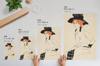 Poszter nyomtatás Egon Schiele Női portréja (1910) – női vonalrajz a MET gyűjteményéből