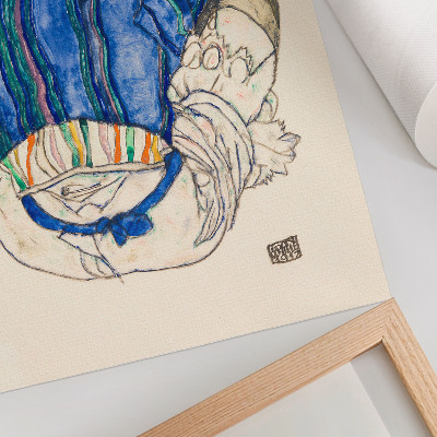 Retro plakát Egon Schiele Ülő nő, hátulnézet (1917) – nőies vonalrajz a MET gyűjteményéből