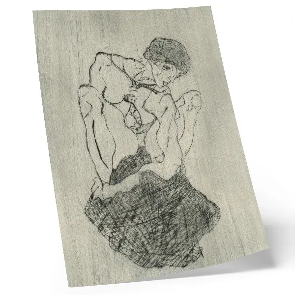 Poszter Egon Schiele: Női vonalrajz a MET gyűjteményéből (1971)