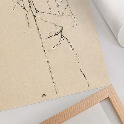 Retro plakát Egon Schiele Női portréja (1910) – női vonalrajz a MET gyűjteményéből