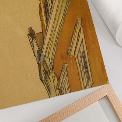 Poszter nyomtatás Az épület elölnézete (ház Krumauban) (1910), Egon Schiele alkotása
