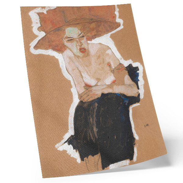 Retro plakát „A huncut” (1910), Egon Schiele nagy felbontású festménye