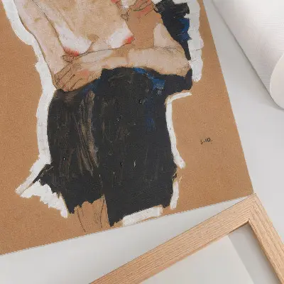 Retro plakát Egon Schiele: „A huncut” (1910) című festményének nagy felbontású reprodukciója