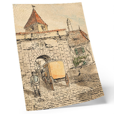 Poszter Városkapu hintóval (diákmunka), Egon Schiele