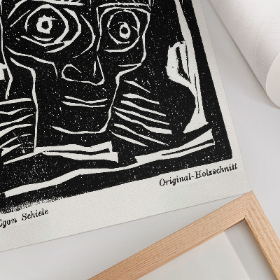 Retro plakát „Die Aktion”, 6. évfolyam, 39/40. szám (1916), Egon Schiele fejének absztrakt illusztrációja